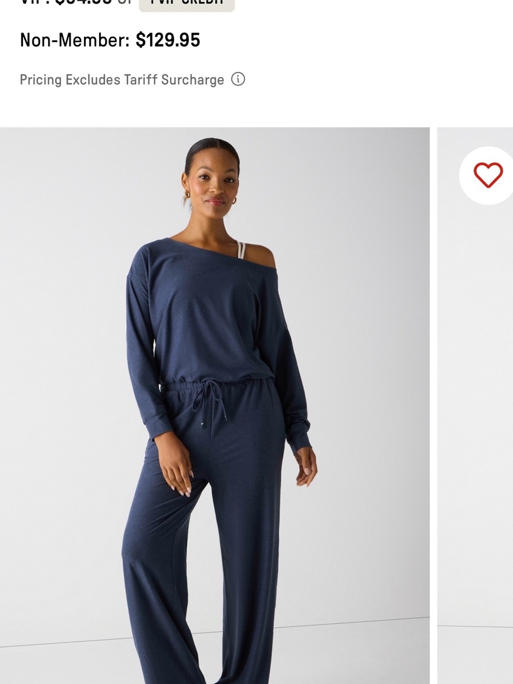 Fabletics Women’s Navy Lounge Jumpsuit - Comfortable Sleepwear